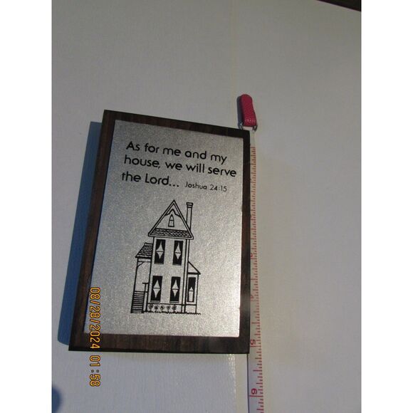 VINTAGE SMALL WOOD PLAQUE AS FOR ME AND MY HOUSE WE SERVE THE LORD RELIGIOUS - Picture 4 of 5
